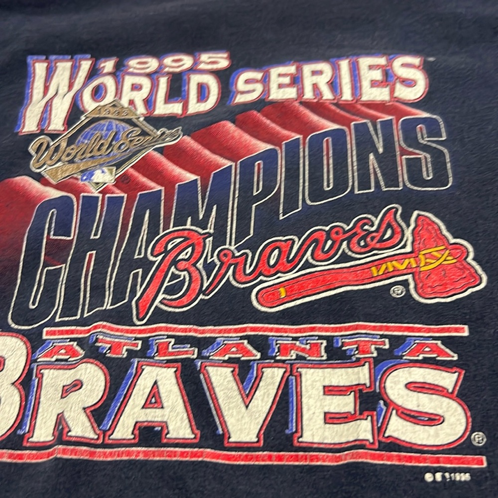 Logo 7 Vintage Atlanta Braves 1995 World Series Champion TEE Kid’s Medium 10-12